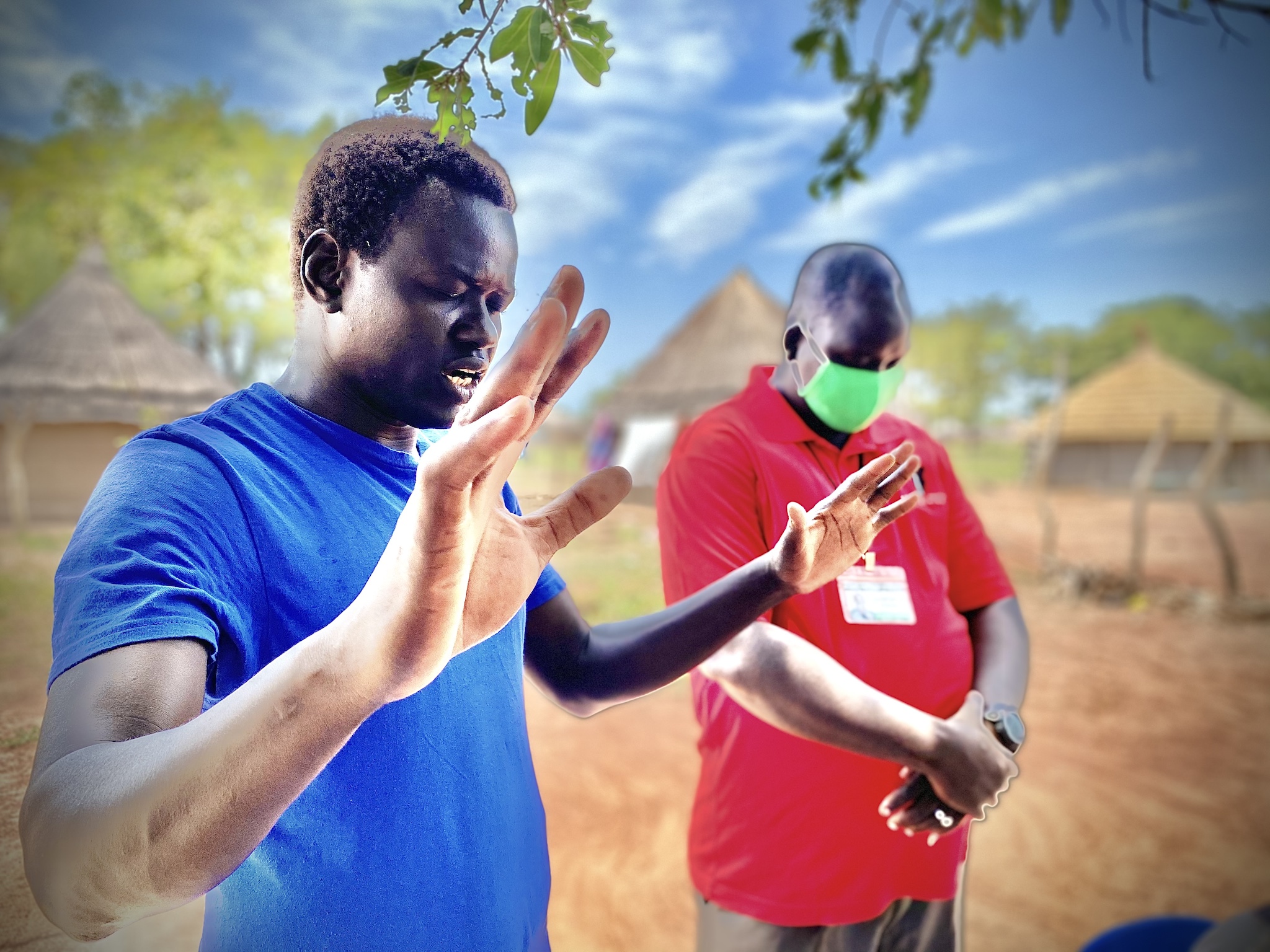 Two men praying