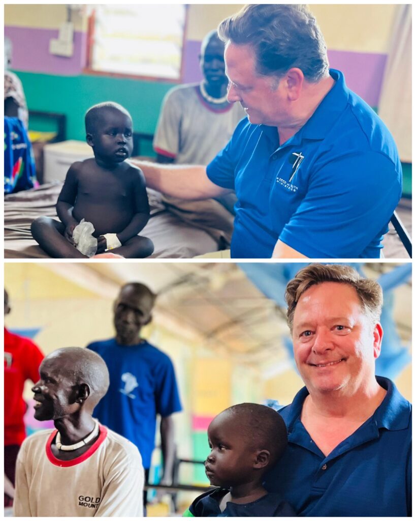 A collage of a person and a child