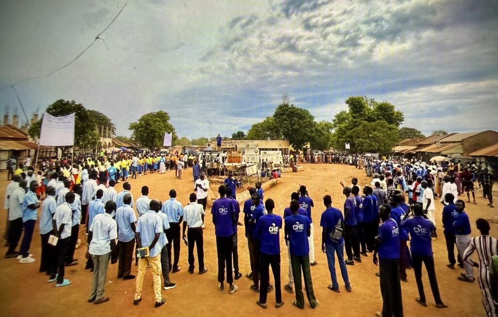 people standing in a circle